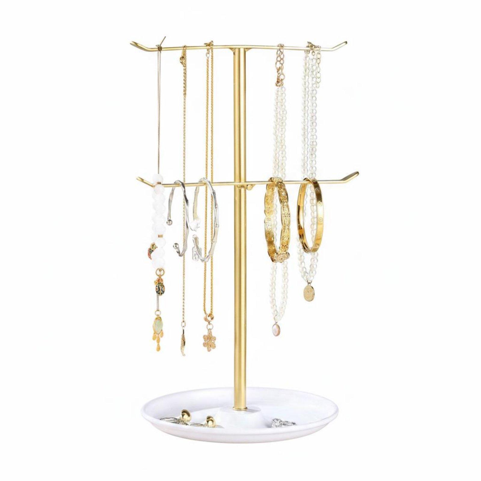 Jewelry Making Tray - Sieradenstandaard Ruimtebesparende ijzeren sieradenorganizer met dubbele