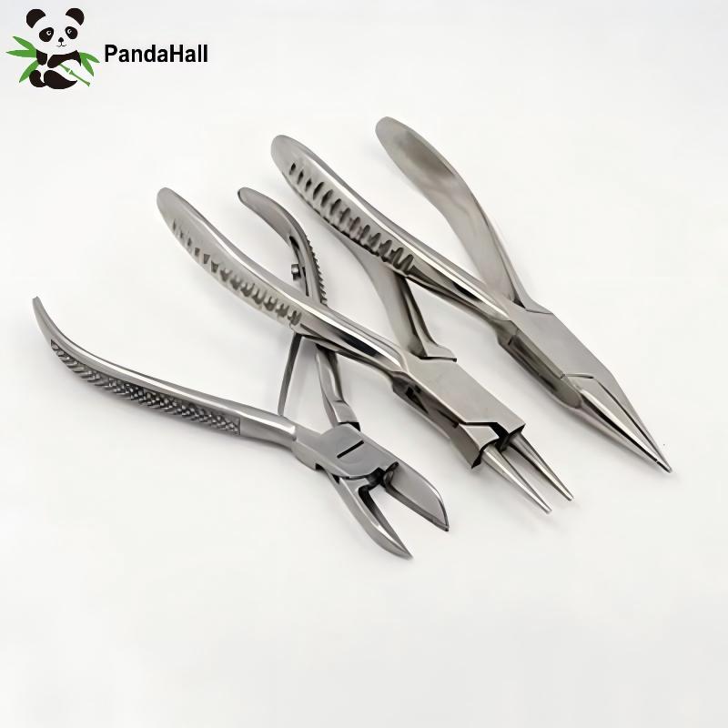 Jewelry Making Loop Pliers - PandaHall 3 stks/set Koolstofstaal Zijkniptang Naaldneus