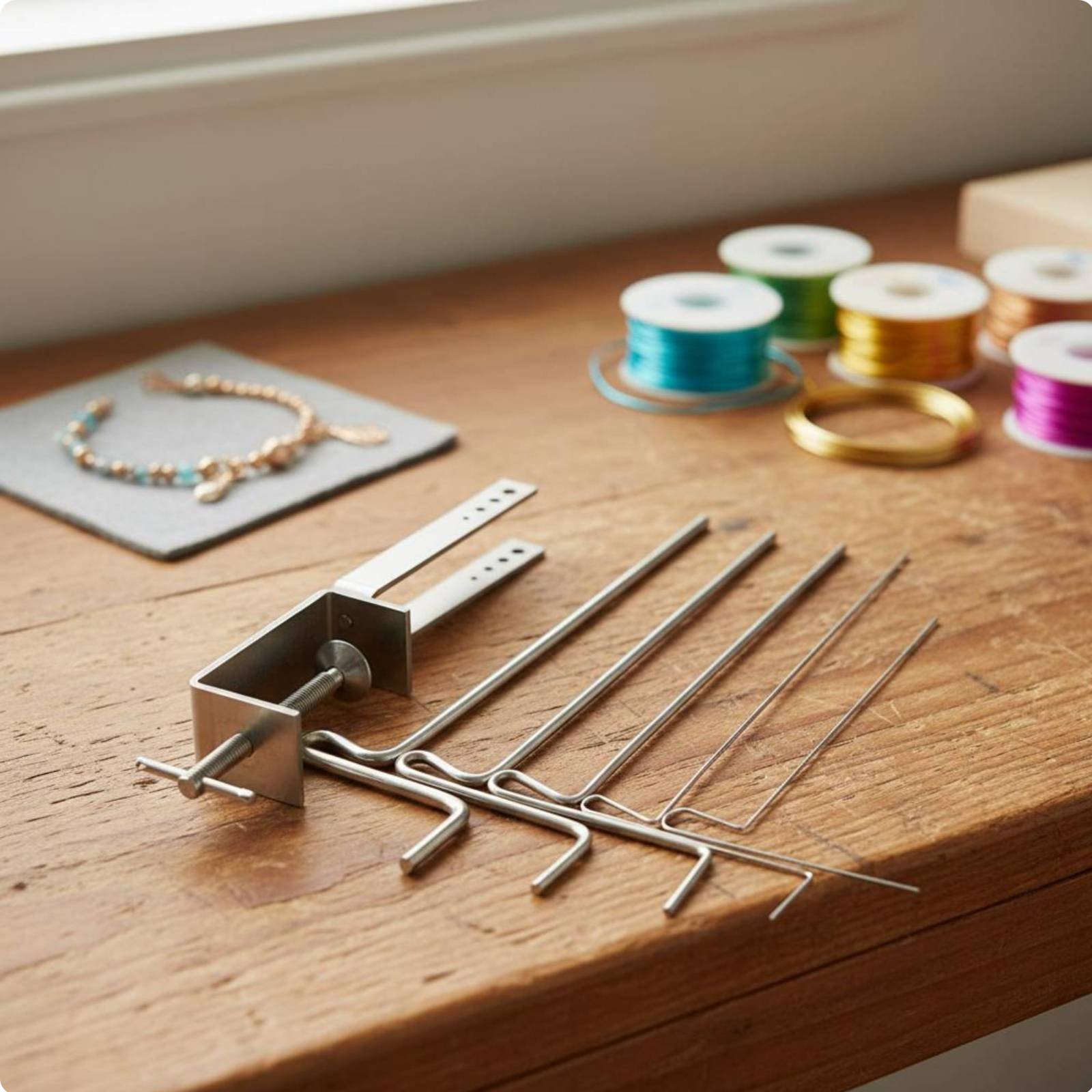 Wire Jewelry Making Jig - Draadwikkelset met 5 verwisselbare trapvormige staven,