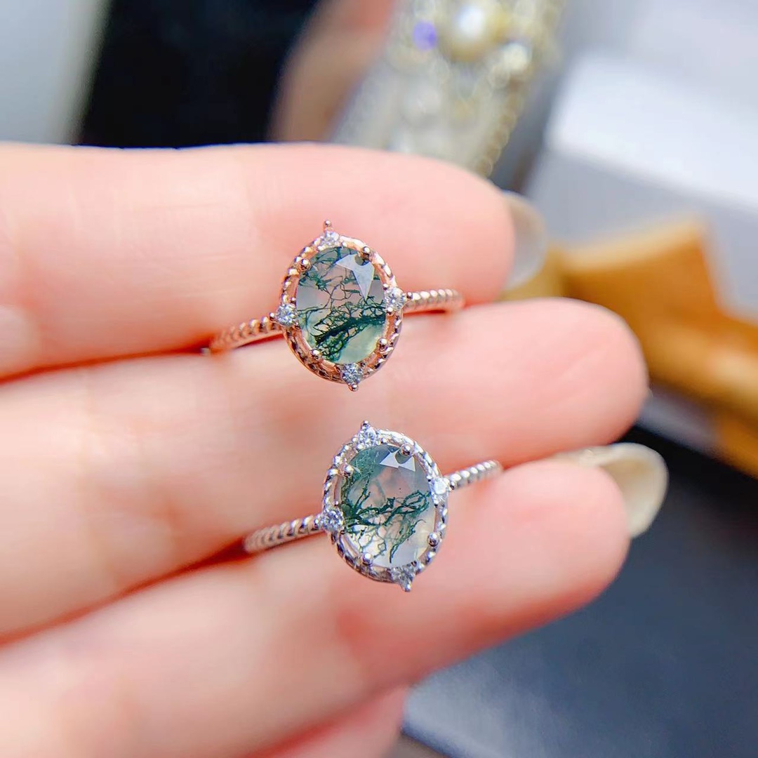 Jewelry Making University - Natuursteen Oceaan Water Mos Agaten Ringen