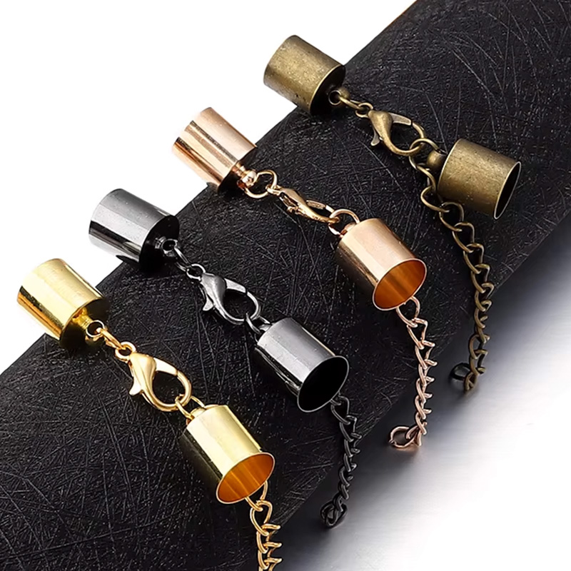 Jewelry Making Designs - 10Sets Lederen Koord Eindkappen Met Karabijn