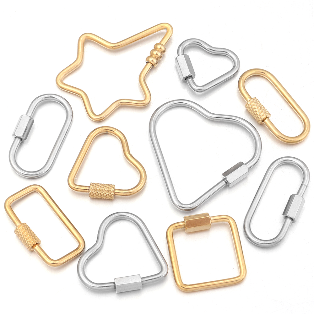 Jewelry Making Designs - 2pcs goud roestvrij staal hart schroef
