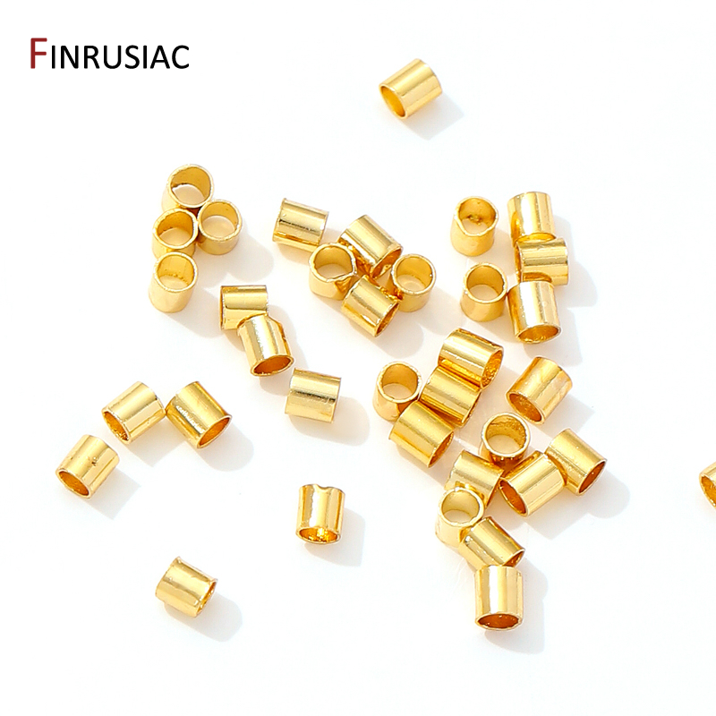 Crimp Bead Tube - 18K Vergulde Messing Buis Krimp Einde