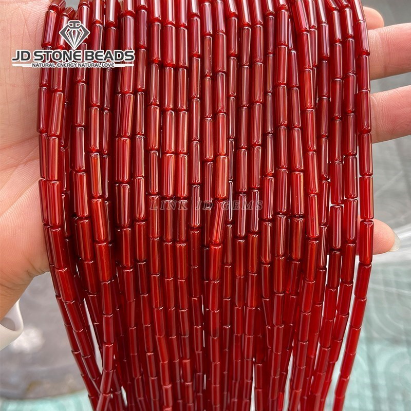 Crimp Bead Tube - 4*13Mm Natuurlijke Agaat Aventurijn Steen Buis