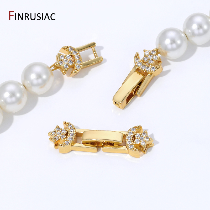 Jewelry Making Items - 18K verguld messing parel sluiting connector,
