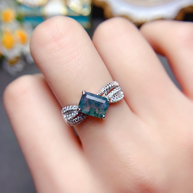 Jewelry Making University - Luxyimagic Natuursteen Mos Agaat Ringen Voor