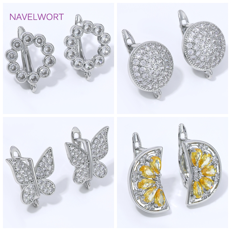 Jewelry Making Items - 18K vergulde waaier-vormige bloem oorhaken, messing
