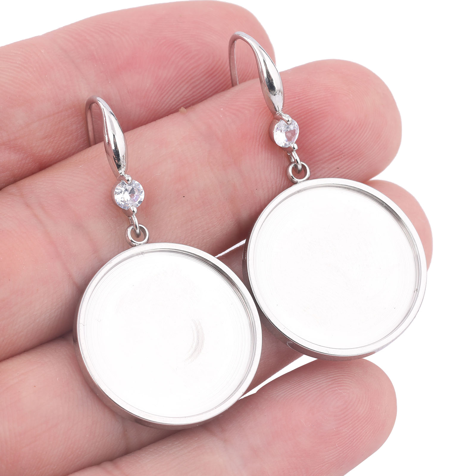 Jewelry Making Tray - 6pcs Rvs Fit 20mm Cabochon Oorbel