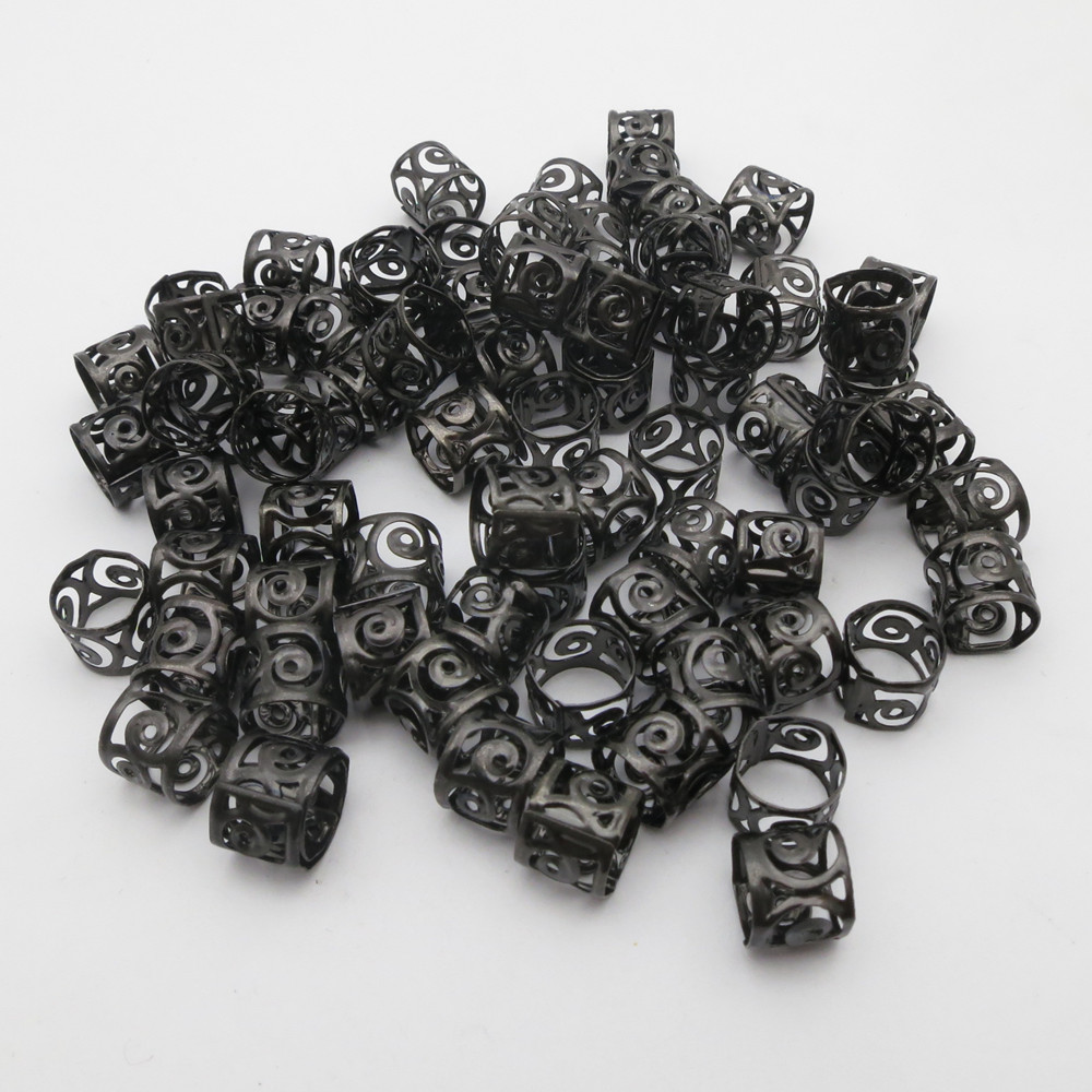 Crimp Bead Tube - 100 stuks haar kralen sieraden, zwarte