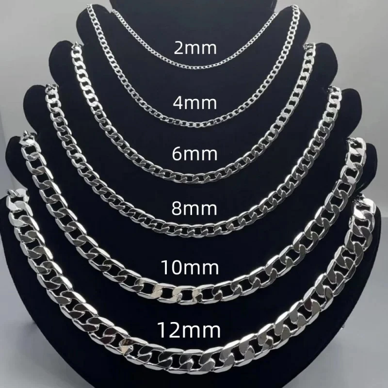 Lobster Clasp Silver - Heren 925 sterling zilveren ketting 2/4/6/8/10/12MM