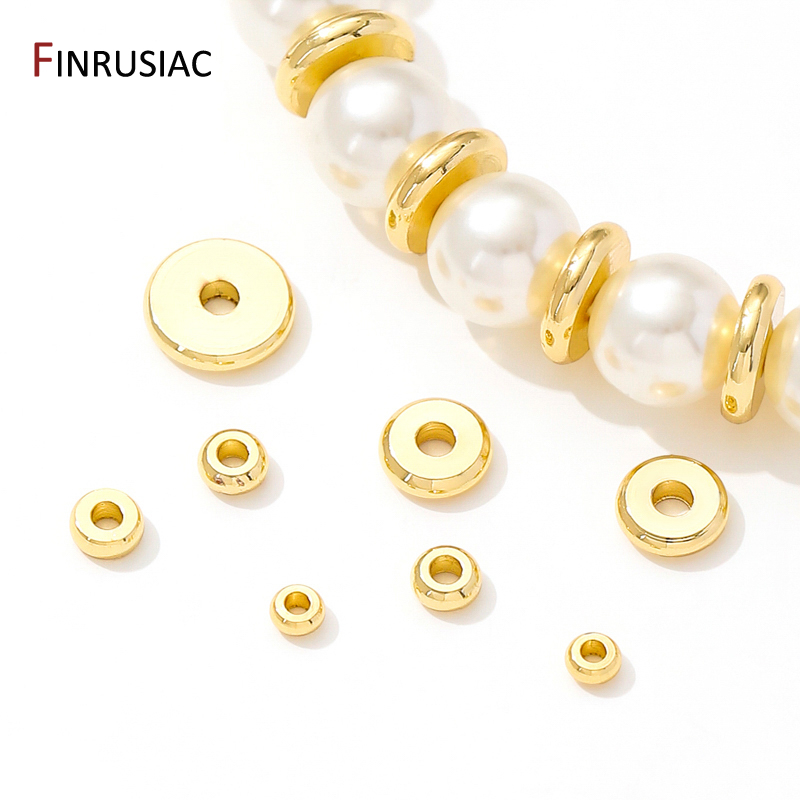 Jewelry Making Items - 18K verguld messing platte tussenkraaltjes voor