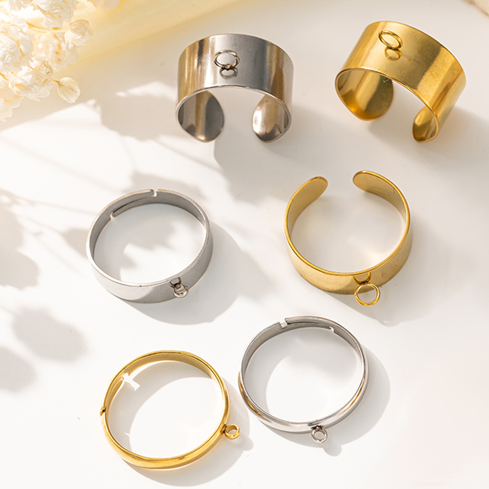 Jewelry Making Ring Tool - 5 stks/partij Rvs Goud Kleur Open