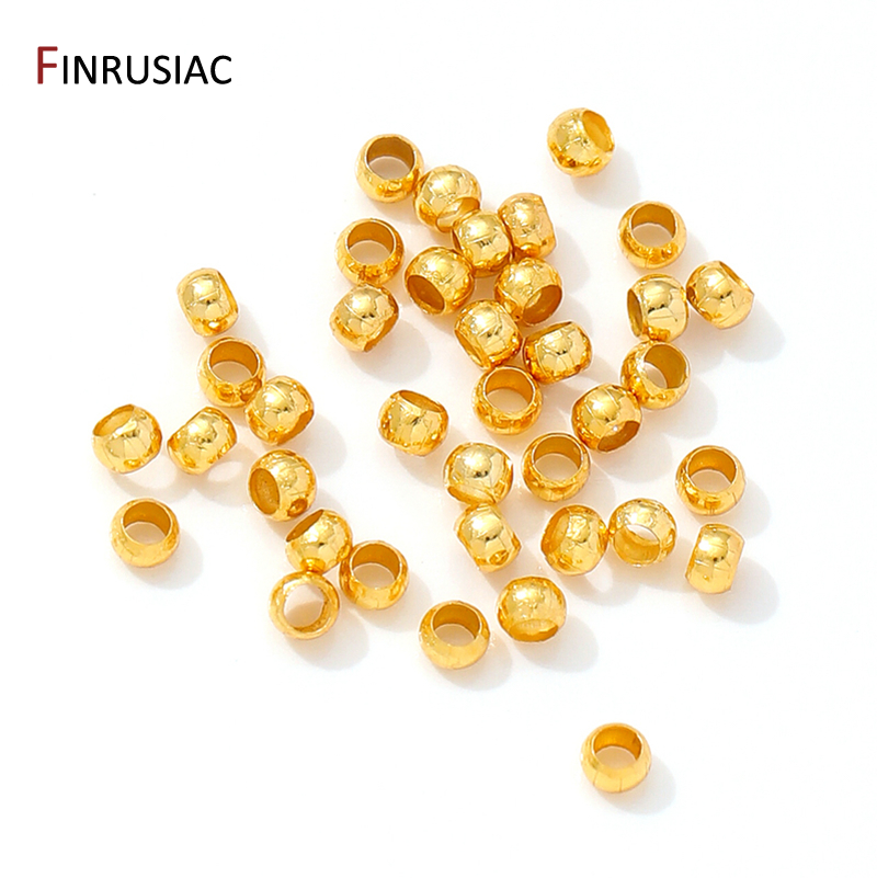 Crimp Bead Tube - 18K Vergulde Messing Ronde/Buis Krimp Einde
