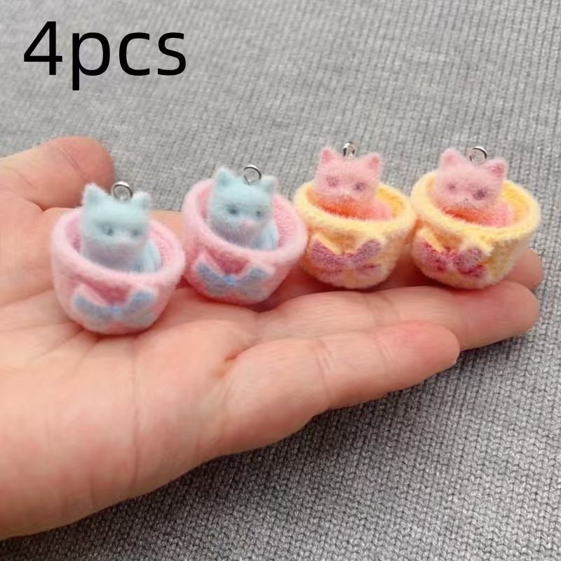 4 stuks 3D pluche hars kattenh - Jewelry Making Factory recensie en prijs