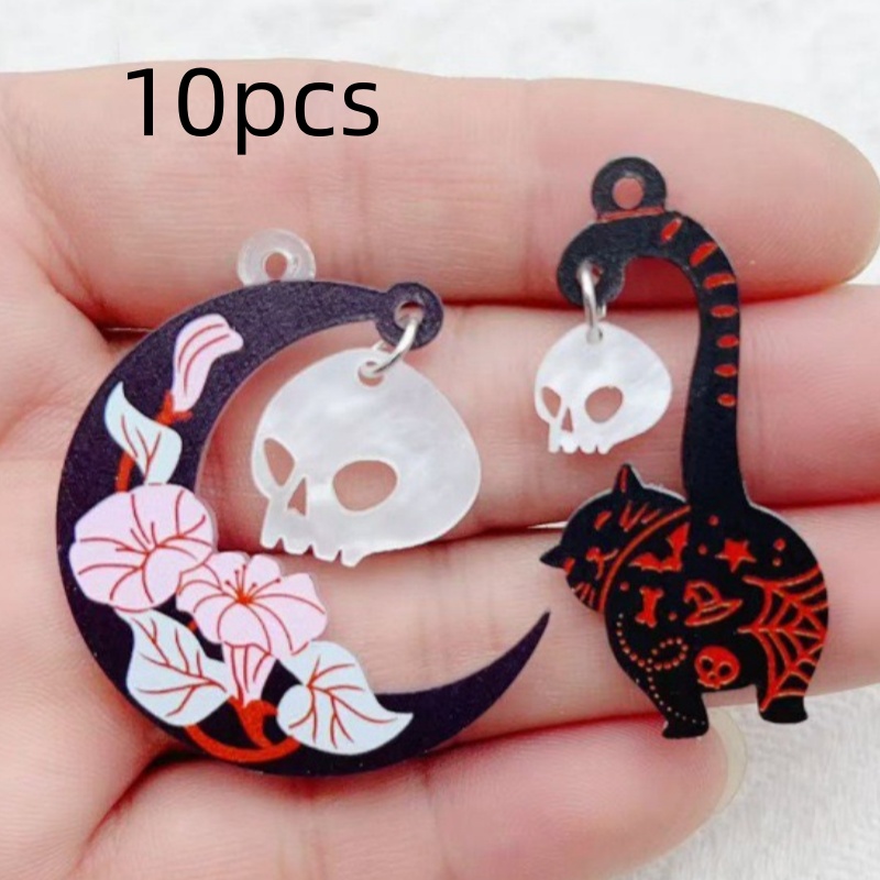 10 stuks Halloween acryl geest - Jewelry Making Factory recensie en prijs