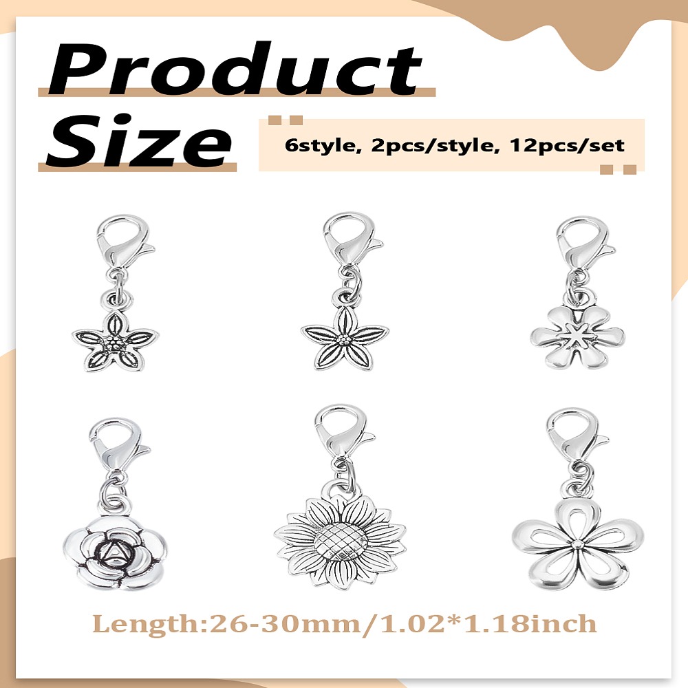 12 Stuks 6 Stijl Legering Hang - Lobster Clasp Silver recensie en prijs